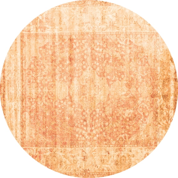 Ahgly Company Indoor Round Persian Orange Traditional Area Rugs, 5' Round