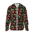 thumbnail image 2 of Uemuo Sweet Red Cherry Pattern Women's Full Zip UPF 50+ Sun Protection Hoodie Jacket Long Sleeve Sun Shirt Hiking Outdoor Performance with Pockets-X-Large, 2 of 9