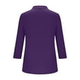 thumbnail image 6 of Horkkom Work Blouses for Women V Neck Solid Color 3/4 Length Sleeve Tops Casual Dressy Tunic Tops L, 6 of 7