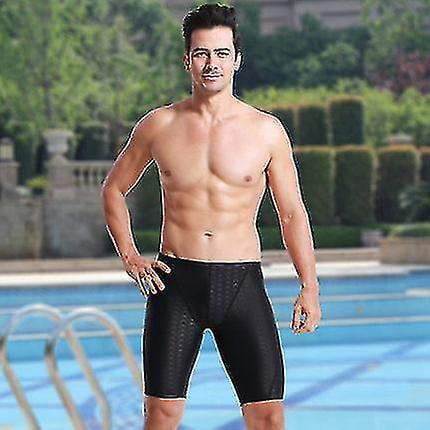 Men Shark Skin Water Repellent Professional Competitive Swimming Trunks  Brand Soild Jammer Swimsuit Pant Racing Briefs L-5xl