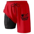 thumbnail image 3 of Mens Casual Shorts Swim Trunks Compresssion Liner Board Shorts Bathing Suit with Pockets Red XXL, 3 of 4