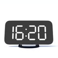 thumbnail image 3 of Home LED Clock, No Frills Simple Operation, Large Night Light, Loud Alarm, Snooze, Full Range Brightness Dimmer, Big White Digit Display, Black, 3 of 10