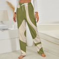 thumbnail image 3 of Abstract Olive Green Wavy Pattern Winter Female Pants Flannel High Waist Women Pants Lady Warm Straight Leg Plush Trousers, 3 of 7
