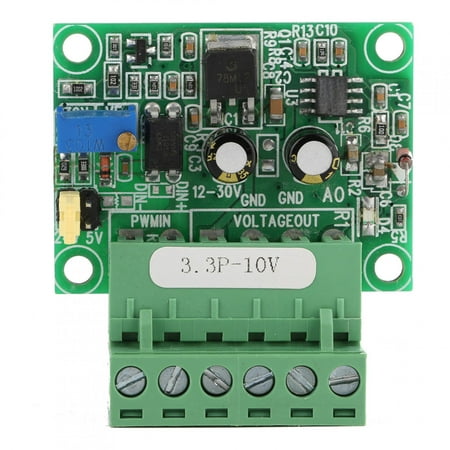Fyearfly PWM - Convertidor de Voltaje, señal PWM de 3,3 V a convertidor de Voltaje de 0-10 V Módulo PLC analógico Digital D/A con Orificio de Montaje M3, frecuencia PWM de 100 HZ-3 KHZ
