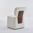 thumbnail image 4 of Jopath Modern Rolling Side Chair, Armless Dining Chair Linen Upholstered Dining Chair With Casters And Comfortable Foam Seat, 1-Piece For Living Room, Office, Bedroom, 4 of 11