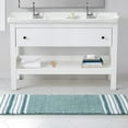 thumbnail image 3 of VCNY Home Aiden Jacquard Striped Aqua Polyester Bath Runner, 24" x 60", 3 of 4