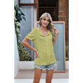 thumbnail image 6 of Womens Fashion Tops Cute Puff Sleeve Blouses for Women Dressy Casual Spring Summer Clothes Outfits for 2025 Green M, 6 of 8