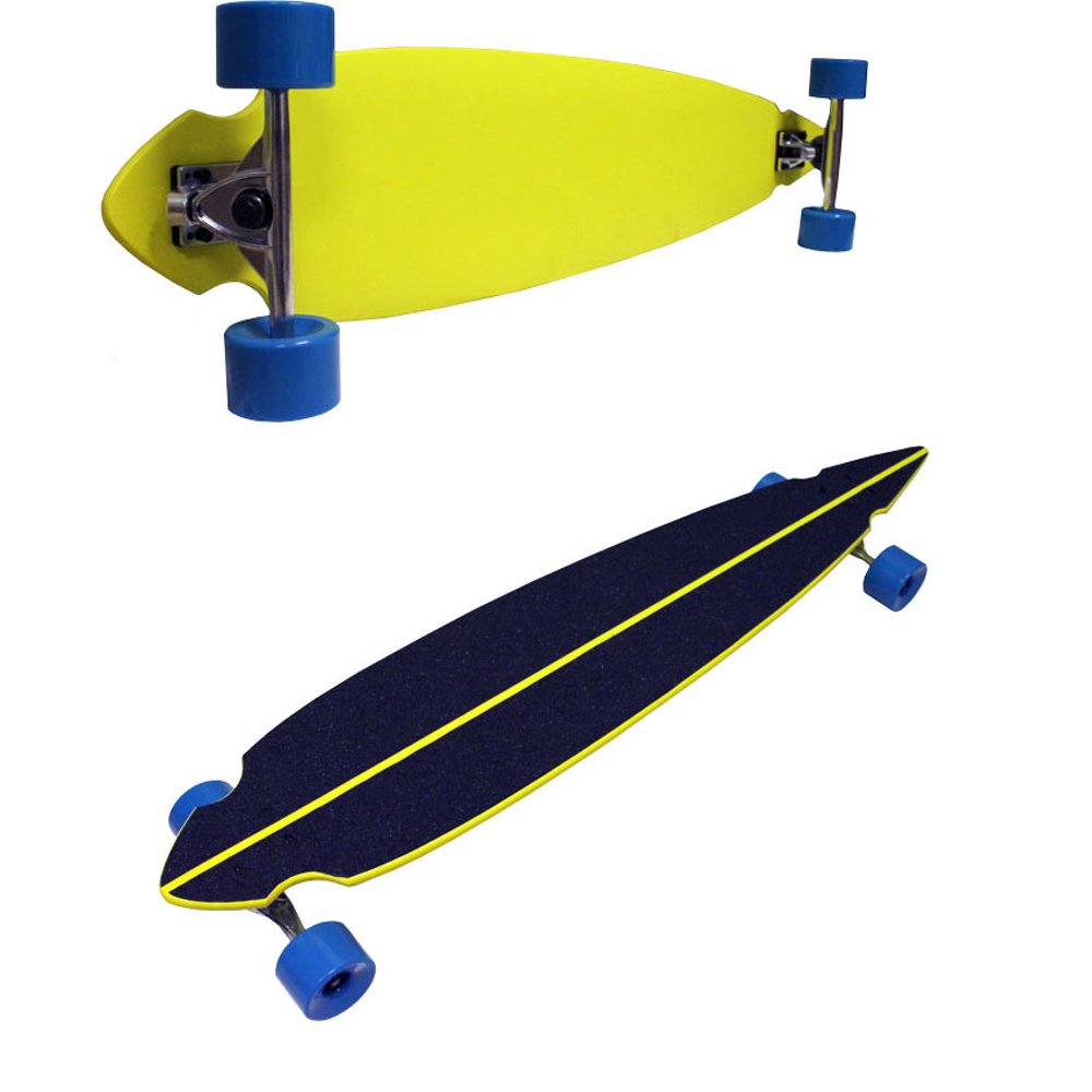 YELLOW PINTAIL LONGBOARD Complete Skateboard 180mm Trucks & 70mm