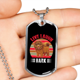 thumbnail image 2 of Live Rire Écorce Rose Collier en Acier Inoxydable Ou or 18 Carats Chien Tag 24" Chaîne, 2 of 8