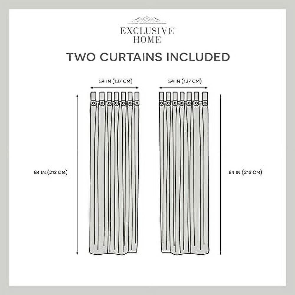 Exclusive Home Loha Tuxedo Tab Top Curtain Panel Pair, 54"x96", Peacoat Blue