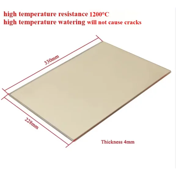 1PCS 228X330X4mm  High temperature resistant Glass thickness 4mm Fireplace door glass wood stove transparent microcrystalline ceramic glass