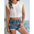thumbnail image 5 of Women'S Summer Knit Sweater Vest Cap Sleeve Casual Trendy Crew Neck Ribbed Pullover Tank Tops, 5 of 9