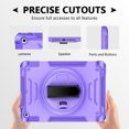 thumbnail image 4 of for iPad 9th/8th/7th Gen, Rugged Shockproof Case for iPad 10.2 2021/2020/2019 with Pencil Holder, 360 Rotating Hand Strap & Stand, Shoulder Strap, TPU PC 3 Layers Multi-Functional Cover - Purple, 4 of 9