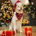 thumbnail image 2 of Christmas Dog Bandana Flannel Buffalo Plaid Dog Scarfs 2 Pack,Dog Christmas Bandanas for Pet Apparel Accessories,Seasonal Bandanas for Dogs Neutral Holiday Small/Medium/Large(S,Red+Green), 2 of 6