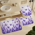 thumbnail image 5 of Lavender Butterfly Flying 4 Pcs Bathroom Shower Curtain Set, Bathroom Sets with Rugs (Bath Mat, U Shape and Toilet Lid Cover Mat) and 12 Hooks,, 5 of 5