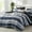 Blue, variant on Flymme Striped Comforter Set Queen Size 7 Piece Bed in a Bag Red Black Patchwork Striped Comforter and Sheet Set Soft Microfiber Complete Bedding Set