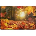 thumbnail image 4 of SKYSONIC 36x24in Fall Maple Leaves Area Rug, Autumn Forest Sunset Non-Slip Floor Carpet for Indoor Living Dining Room Bedroom, 4 of 7