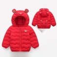 thumbnail image 2 of Godderr Toddler Winter Coat Baby Boys Girls Light Puffer Jacket for Kids with Ears Hooded Down Cotton Jacket Cute Cartoon Cotton Outerwear for 1-5Y, 2 of 5
