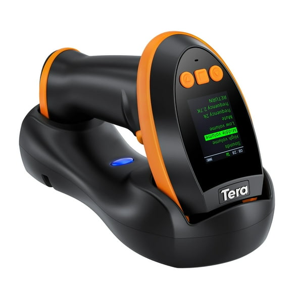 Escáner de código de barras Tera Wireless con Screen Pro 1D 2D QR HW0009