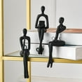 thumbnail image 3 of QHUDLV 3PCS Black Thinker Statue Book Shelf Decor, Minimalist Modern Decor Collectable Ornament Off Abstract Statue Figurines,, 3 of 9