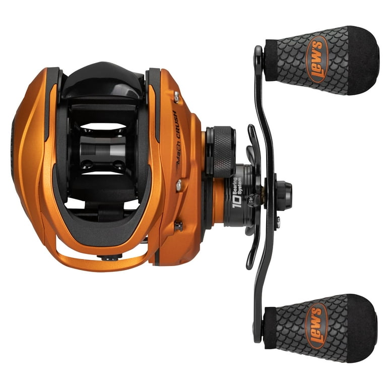 Lew's Mach Crush SLP Baitcast Fishing Reel, Left-Hand Retrieve, 7.5:1 Gear  Ratio, 10 Bearing System with Stainless Steel Double Shielded Ball