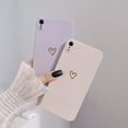 thumbnail image 3 of Compatible with iPhone XR Case for Soft Liquid Silicone Gold Heart Pattern Slim Protective Shockproof Case for Women Girls for iPhone XR-Purple, 3 of 14