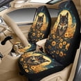 thumbnail image 3 of Xixirimido Car Seat Covers Front Seats Only with Belt Covers Armrest Box Cover 5Pcs Set for SUV Sedan Van Truck PU Leather Seat Protector Automotive Accessories, Wolf Sunflower Moon Starry Night, 3 of 8