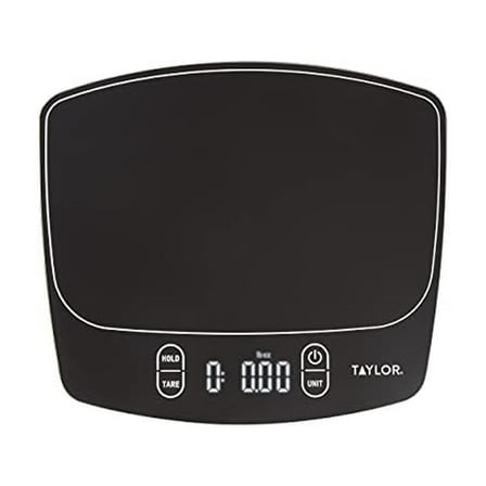 Taylor Waterproof Digital Kitchen Scale, 11 pounds, Black