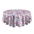 thumbnail image 5 of Pioneer Flower Floral Print Pattern Round Tablecloth 60"x60",Wrinkle Wipeable Table Cloth for Kitchen Dining Room Picnic Patio Party, 5 of 6