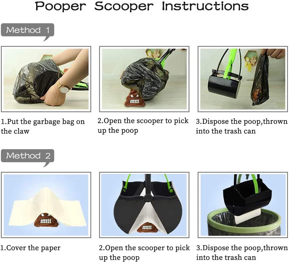 HEAPETBON 17.7 Dog Pooper Scooper Handle Jaw Poop Scoop Pet Waste Pick Up Tool for Grass Gravel for Kids Children 