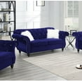 thumbnail image 3 of Majestic Look 2pcs Sofa set Indigo Velvet Fabric Luxurious Rolled Arms Sofa and Loveseat Living Room Furniture Couch Plush Cushions, 3 of 7