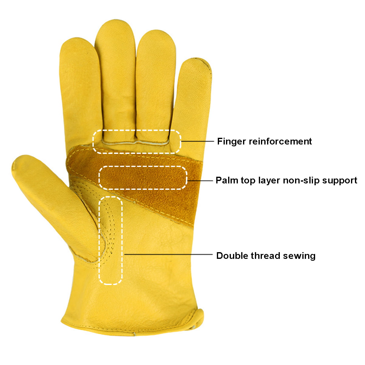 Heavy Duty Gauntlet Thorn Proof Leather Gardening Gloves for Women & Men XL 