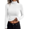 thumbnail image 5 of BTFBM Mock Tops for Women Fitted Long Sleeve Shirts Fall Fashion Clothing Thermal Layering Undershirts Going Out Outfits, 5 of 9
