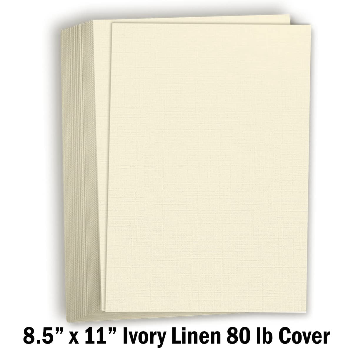 Hamilco Resume Linen Textured Cardstock Paper  8 1/2 x 11" Blank Thick Heavy Weight 80 lb Cover Card Stock for Printer - 50 Pack Ivory
