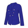 thumbnail image 4 of Duoif Womens Blazer Fashion Women's Autumn and Winter New Solid Color Temperament Casual Suit Short Coat Female Blazers for Women Business Casual Blue L, 4 of 7