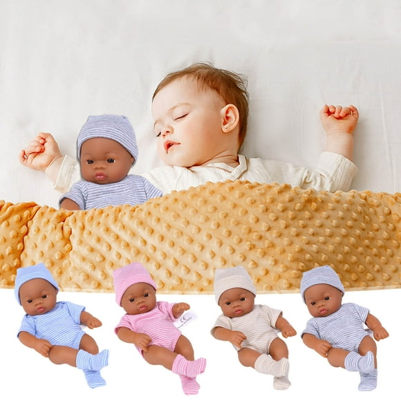 Fiudx Muñeca Bebé Recién Nacida, Material de Vinilo Suave, Características Realistas con Extremidades Ajustables, Accesorio de Fotografía, Gran Regalo para Fiestas, 7.87 Pulgadas, Incluye Chupete y J