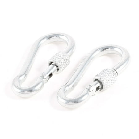 2x Hiking Camping Spring Snap Safety Screw Locking Carabiner Hook 2