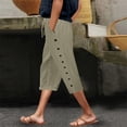 thumbnail image 3 of Capri Pants for Women Spring Summer Relaxed Fit Lightweight Elastic Waist Straight Leg Cropped Pants Capris with Pockets, 3 of 9