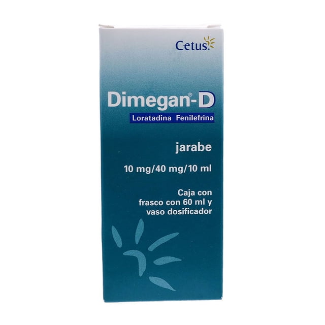 Loratadina / Fenilefrina Dimegan D 10 mg / 40 mg / 10 ml jarabe 60 ml