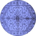 thumbnail image 1 of Ahgly Company Indoor Round Oriental Blue Industrial Area Rugs, 5' Round, 1 of 4