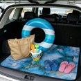 thumbnail image 2 of Yspwyqan Trunk Mat for Cars, Blue Gold Marble All Weather Anti-Slip Cargo Liner, Easy to Clean Auto Interior Accessory Compatible with Saloons Most Car Vehicles, 2 of 7