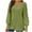 Green, variant on Womens Long Sleeve Tops Plus Size Solid Color Neck Casual Long Sleeved Loose T Shirt