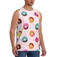 thumbnail image 2 of Kdxio Colorful Donuts for Men's Muscle T-shirt,Sleeveless for Workout Running Athletic Gym Lounge Casual, 2 of 7
