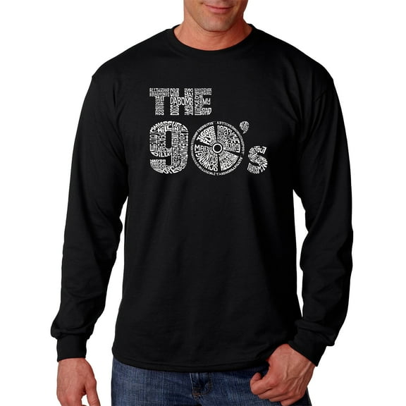 LA Pop Art Men's Word Art Long Sleeve T-shirt - 90S