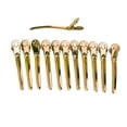 thumbnail image 1 of Pinza de pico de pato -12 piezas Pinza de pico de pato Pinza de peinado de peluquería de acero para peluquería Peluquería(oro), 1 of 5