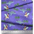 thumbnail image 2 of Soimoi Purple Moss Georgette Fabric Plam Tree,Chair & Girl Beach Print Fabric by Yard 42 Inch Wide, 2 of 3