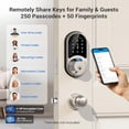 thumbnail image 4 of Veise Fingerprint Smart Locks for Front Door, Keyless Entry Door Lock with App Control, Biometric Electronic Touchscreen Keypad Deadbolt, Satin Nickel, 4 of 10