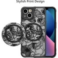 thumbnail image 3 of Magnetic Case for iPhone 14 Plus 6.7 Inch Floral Rose Cute Phone Case [Compatible with Magsafe] for Women Girls Aesthetic Pattern Slim TPU Shockproof Bumper Case, Black, 3 of 13