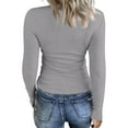 thumbnail image 3 of Kixjoy Square Neck Tops for Women Long Sleeve Ribbed Scoop Neck Tops Slim Fit Warm Winter Undershirts Basic Lightweight Shirts for Women, Light Gray XL, 3 of 6