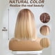 thumbnail image 4 of Pelucas de pelo sintético Bob rubio degradado corto y recto con raíces oscuras para uso diario en fiestas y cosplay Rojo Verde MX-0129273FYD, 4 of 5